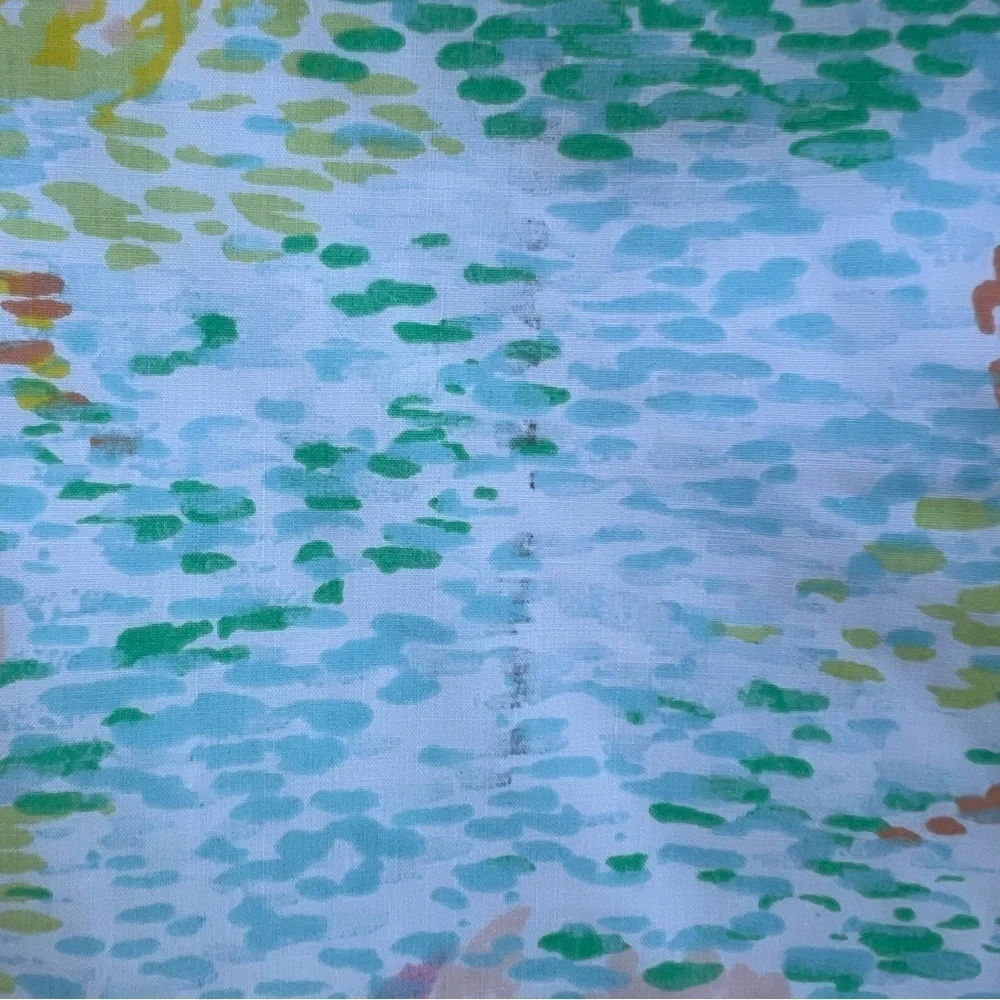 Vintage Springmaid Monet Water Lilies Flat Sheet 83x99 Colorful GUC